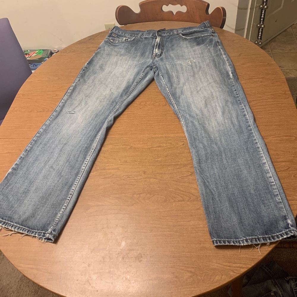 Helix Mens Relaxed Boot Cut Denim Jeans Medium Wash  Size 38 X 32